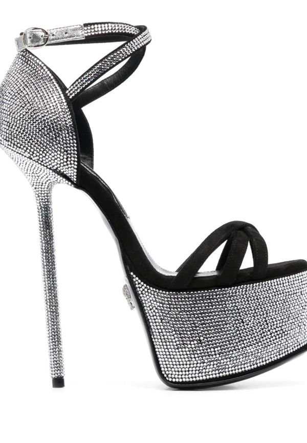 Philipp Plein platåsandaler med strass - Vit