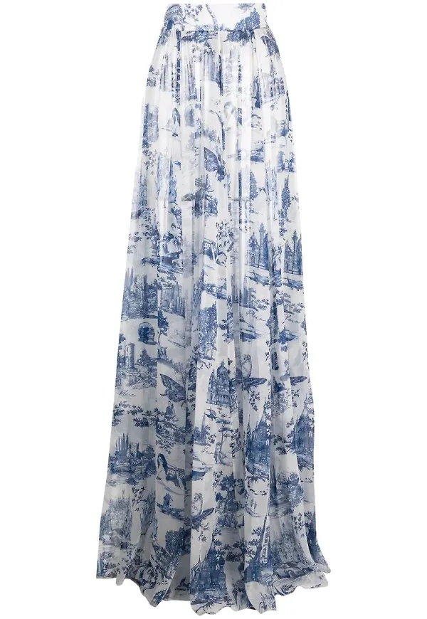 Philipp Plein plisserad Georgette-kjol - Vit