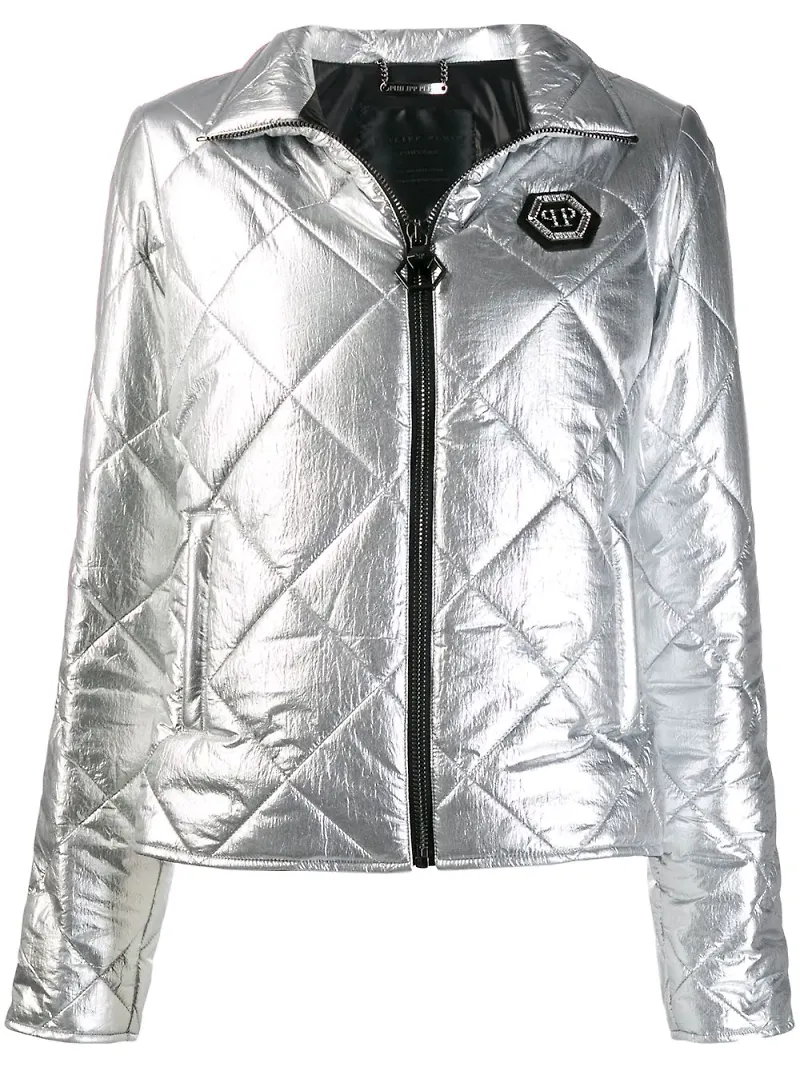 Philipp Plein puffjacka med strass - Grå