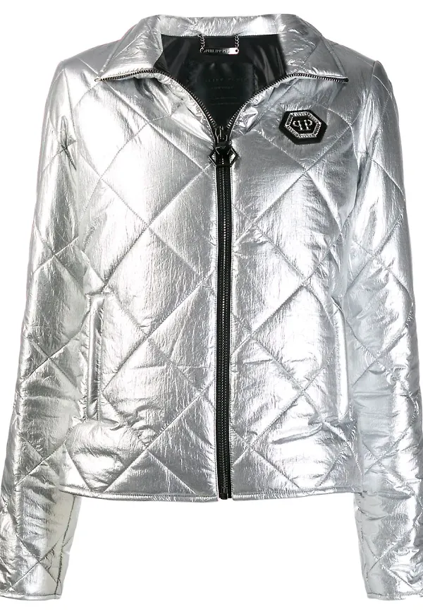 Philipp Plein puffjacka med strass - Grå