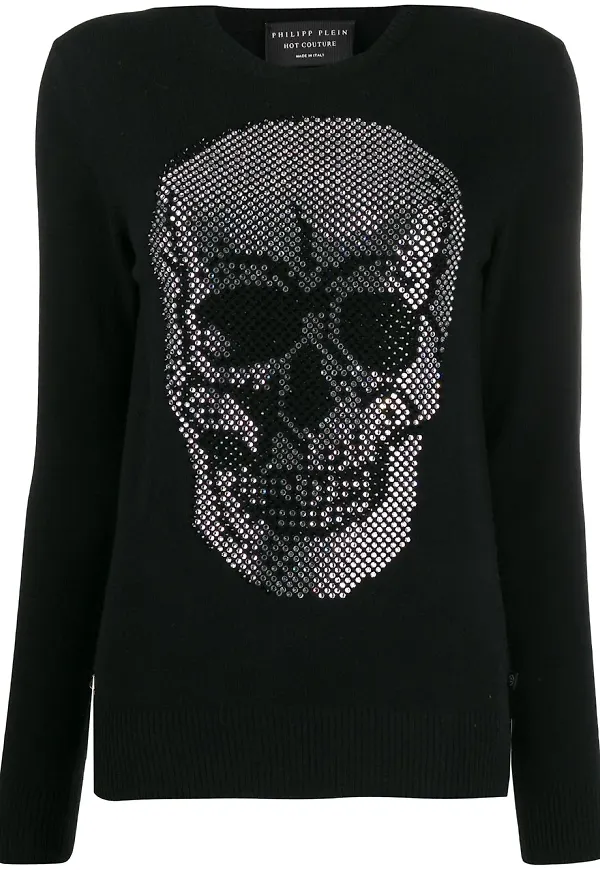 Philipp Plein pullover med dödskalle - Svart