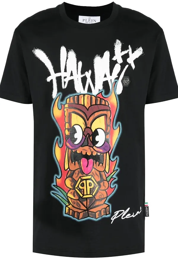 Philipp Plein Pyre t-shirt med grafiskt tryck - Svart
