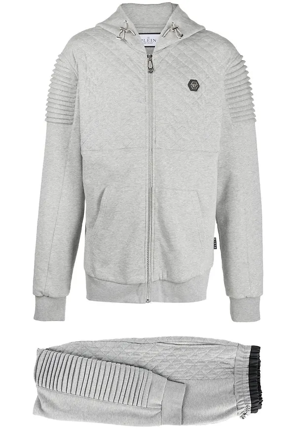 Philipp Plein quiltat träningsställ - Grå