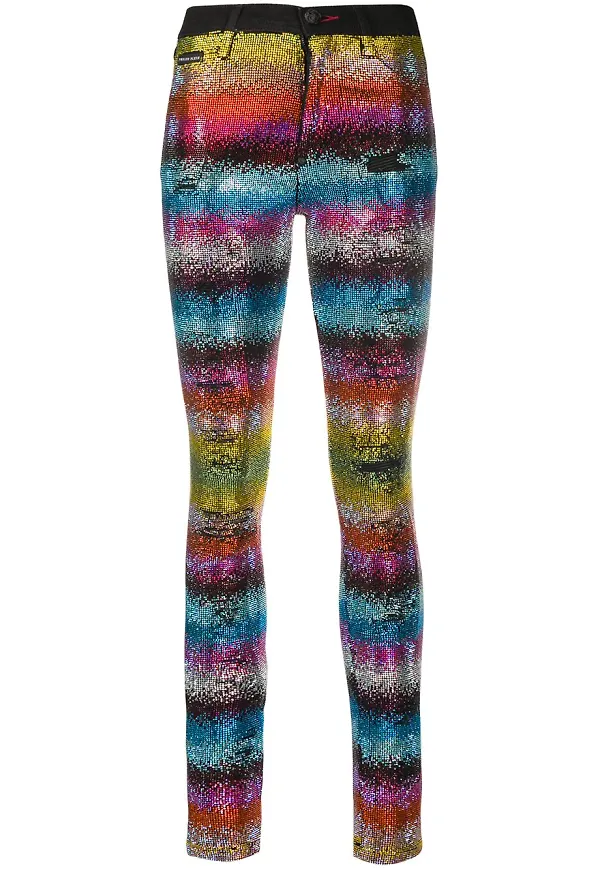 Philipp Plein Rainbow Crystal jeans - Svart