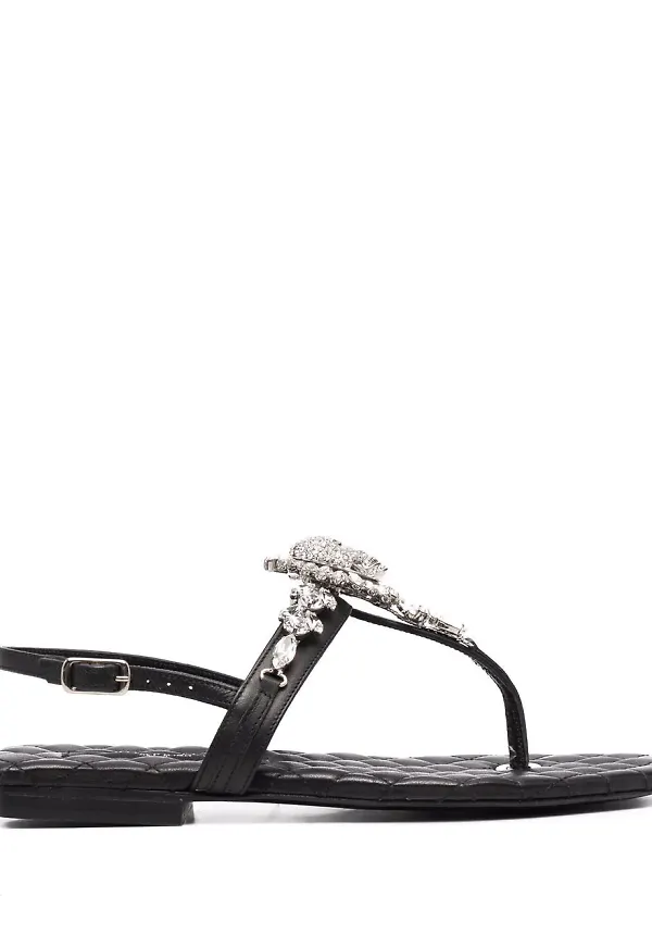 Philipp Plein sandaler med dödskalle - Svart