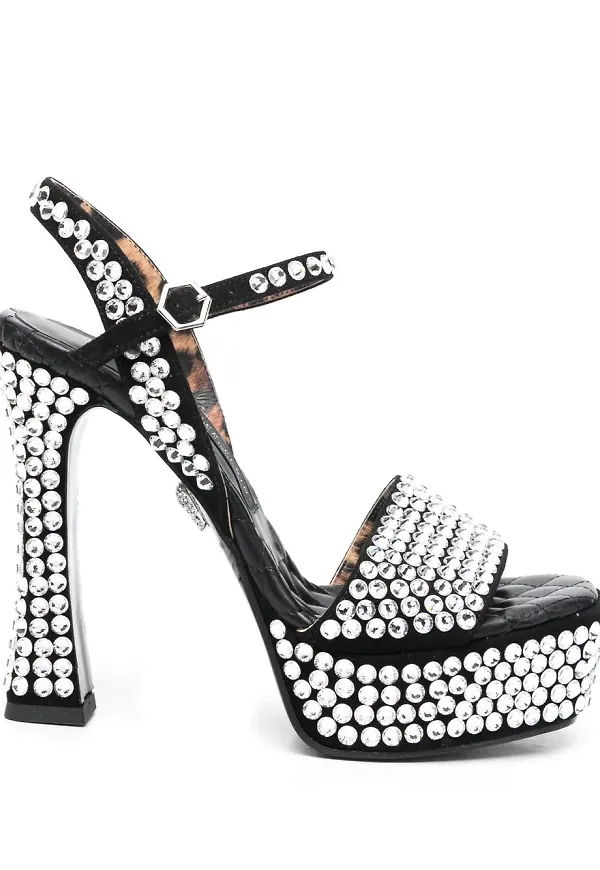 Philipp Plein sandaler med strass - Svart