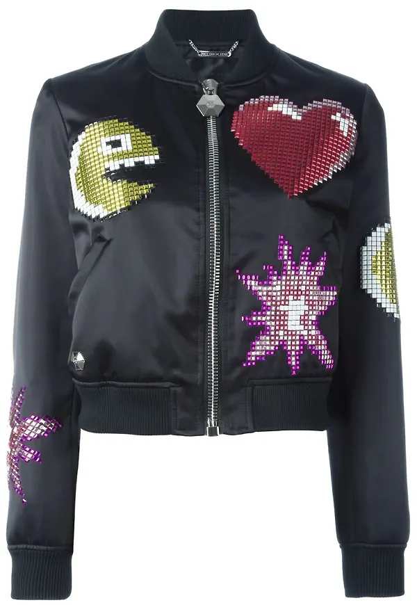 Philipp Plein sequin bomber jacket - Svart