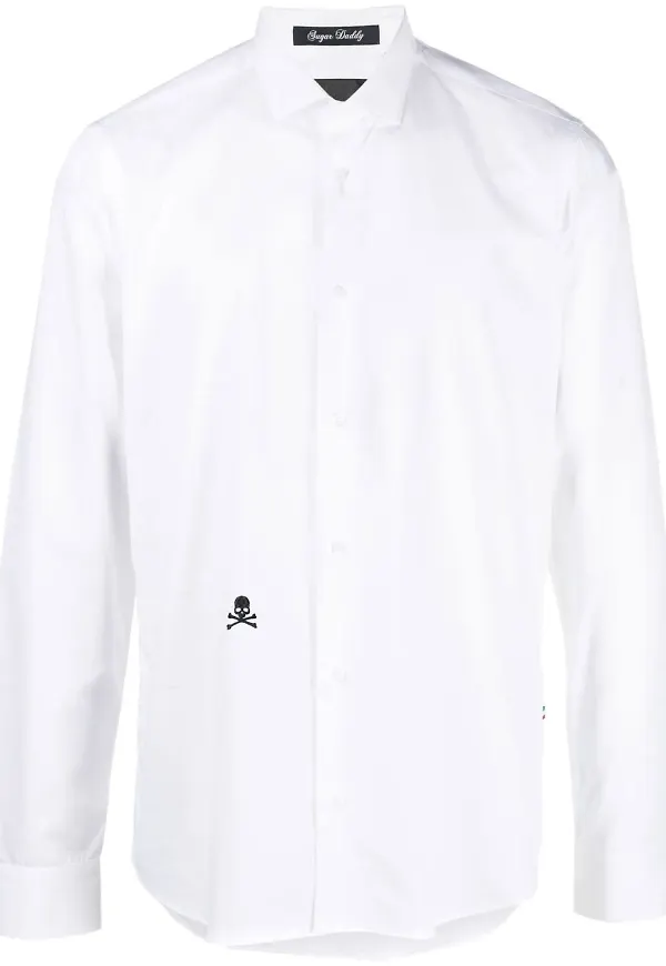 Philipp Plein shirt Sugar Daddy Cut LS Skull - Vit