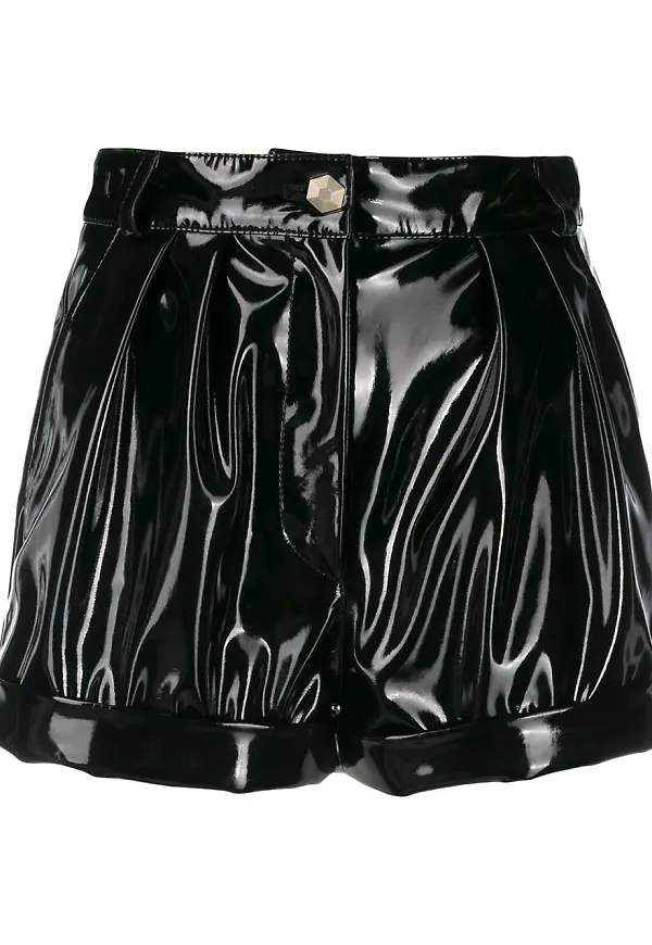 Philipp Plein shorts med hög midja - Svart