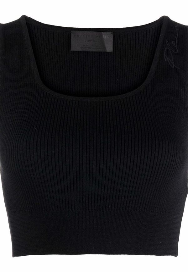Philipp Plein Signature croptop - Svart