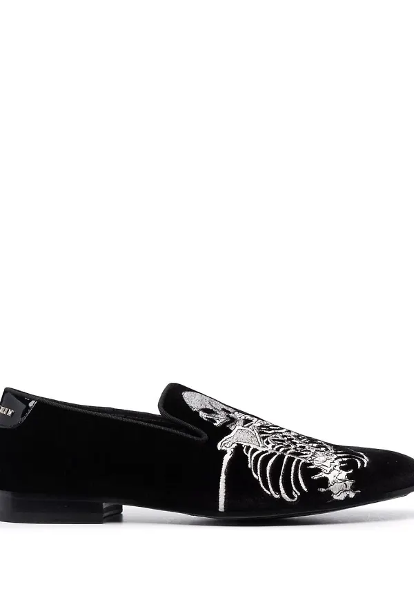 Philipp Plein Skeleton slip on-loafers - Svart