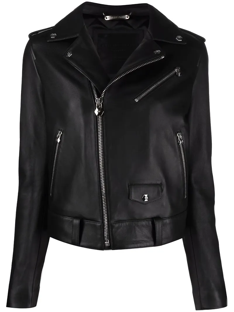 Philipp Plein skinnjacka i bikermodell - Svart