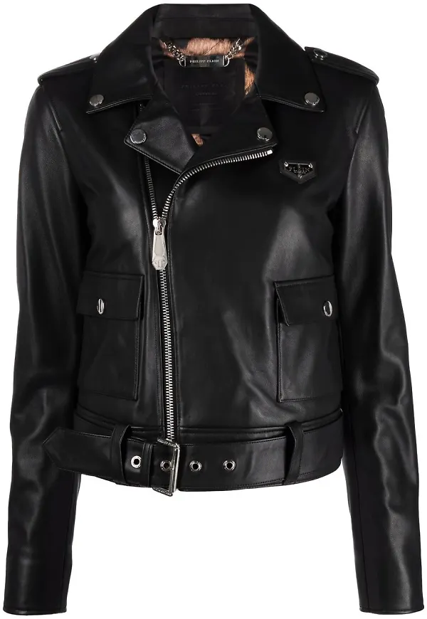 Philipp Plein skinnjacka i bikermodell - Svart