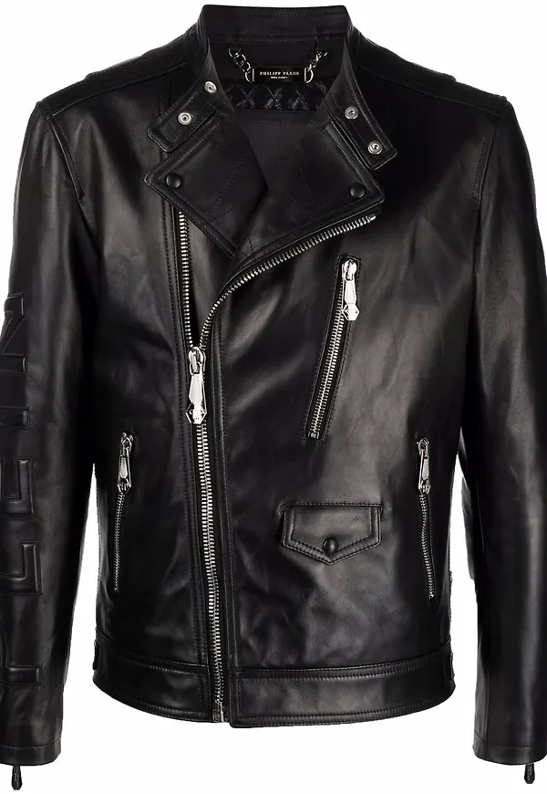 Philipp Plein skinnjacka i bikermodell - Svart