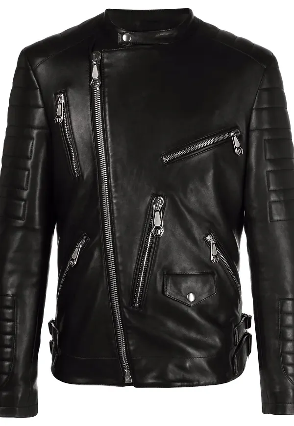Philipp Plein skinnjacka i bikermodell - Svart
