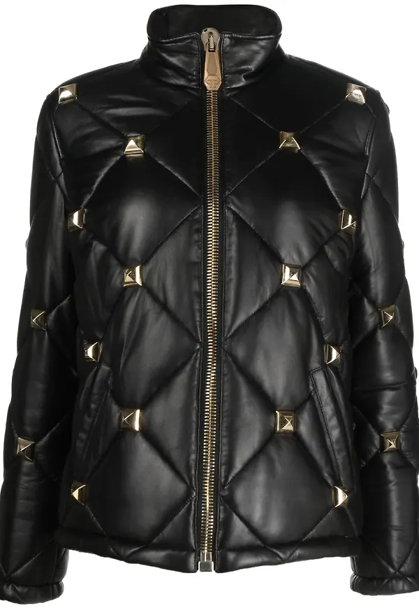 Philipp Plein skinnjacka med nitar - Svart