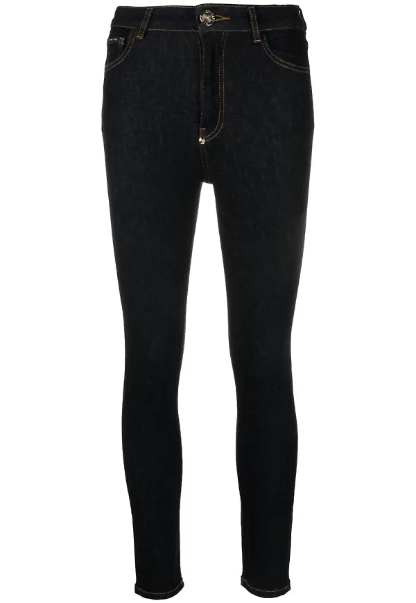 Philipp Plein skinny-jeans med broderad logotyp - Blå
