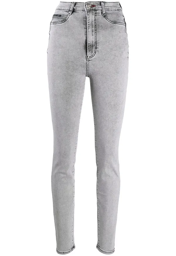Philipp Plein skinny-jeans med hög midja - Grå