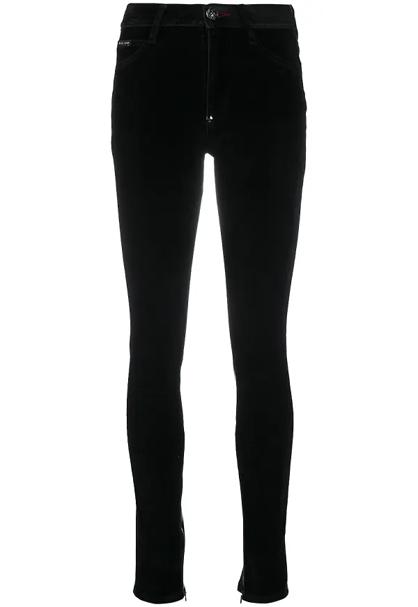 Philipp Plein skinny-jeans med hög midja - Svart