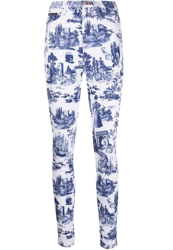 Philipp Plein skinny-jeans med hög midja - Vit