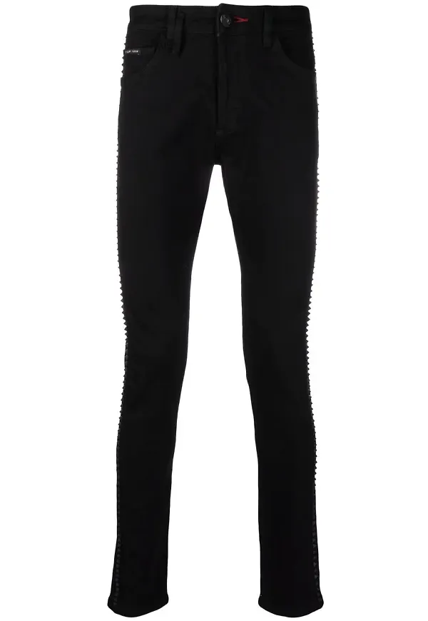 Philipp Plein skinny-jeans med nitar - Svart