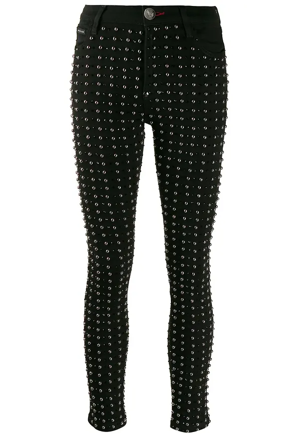 Philipp Plein skinny-jeans med nitar - Svart