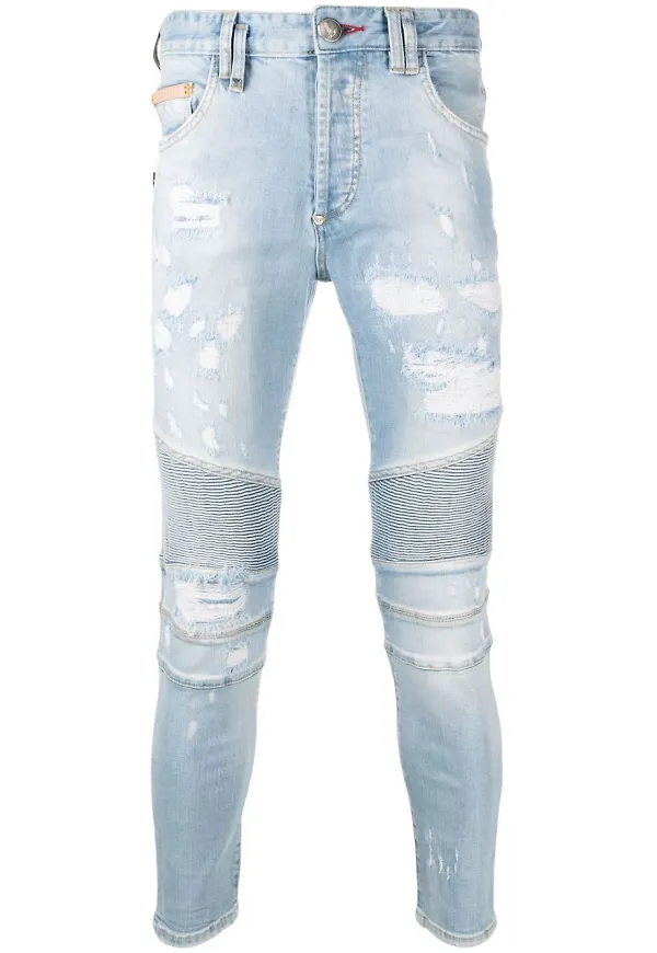 Philipp Plein skinny-jeans med panel - Blå