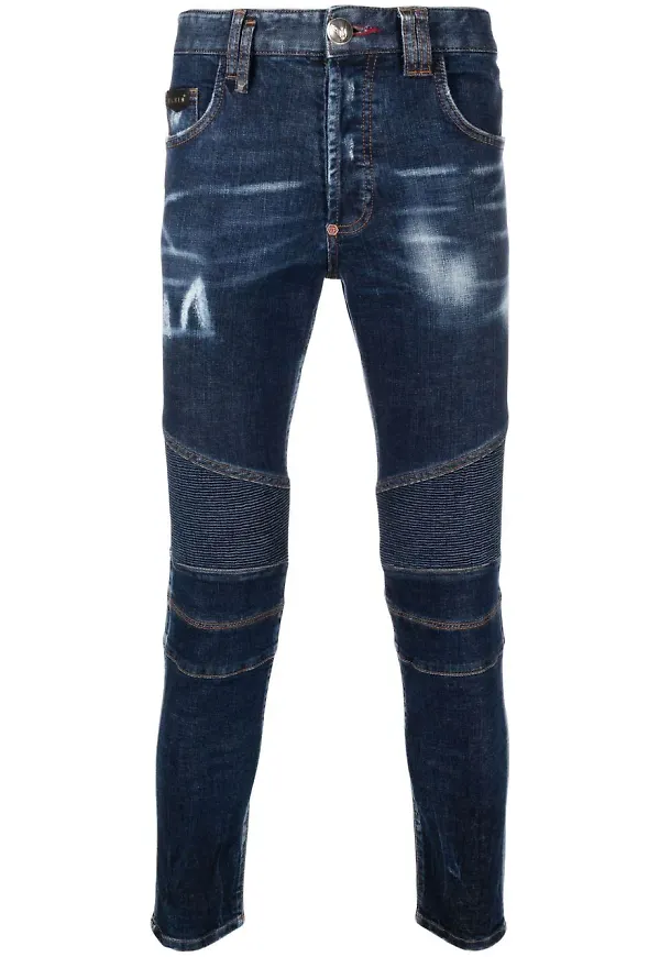 Philipp Plein skinny-jeans med panel - Blå