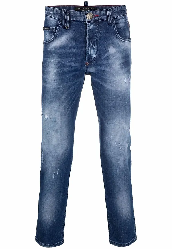 Philipp Plein skinny-jeans med slitning - Blå