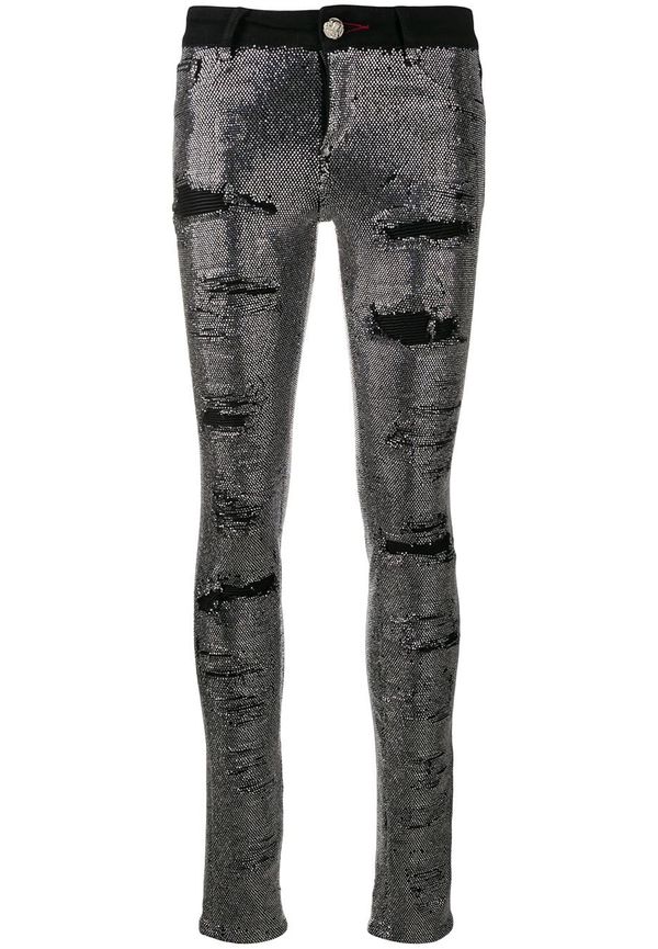 Philipp Plein skinny-jeans med strass - Svart