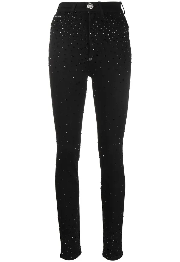 Philipp Plein skinny-jeans med strass - Svart