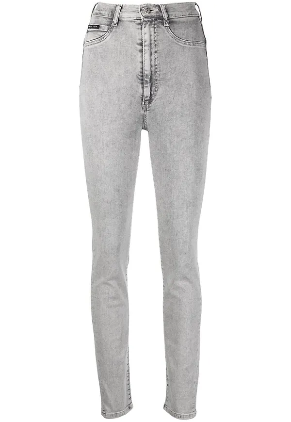 Philipp Plein skinny-jeggings med hög midja - Grå