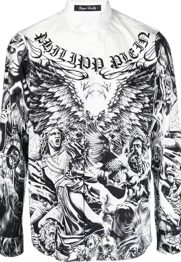 Philipp Plein skjorta med tryck - Vit