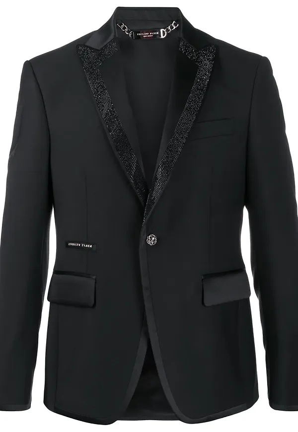 Philipp Plein Skull Crystal blazer - Svart
