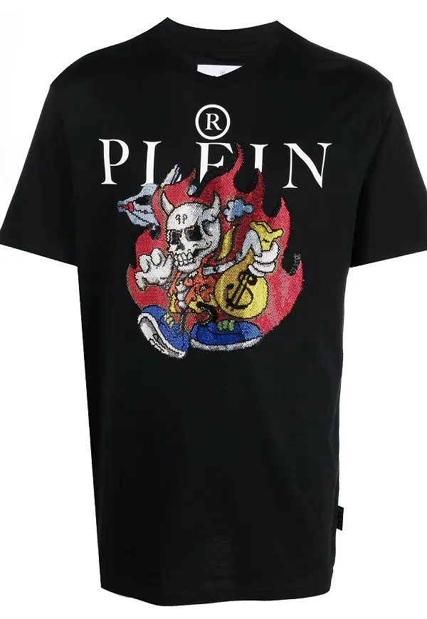 Philipp Plein Skully Gang utsmyckad t-shirt - Svart