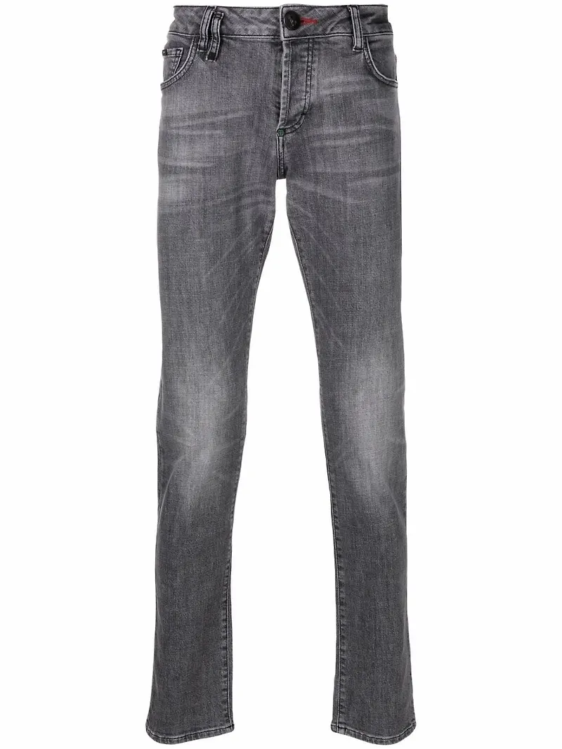 Philipp Plein slim fit-jeans med låg midja - Grå