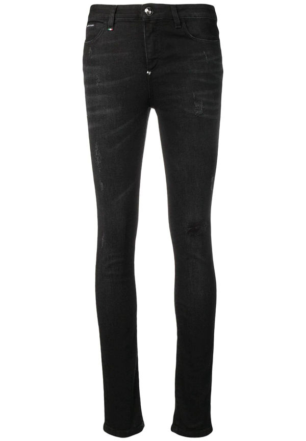 Philipp Plein slitna jeans - Svart