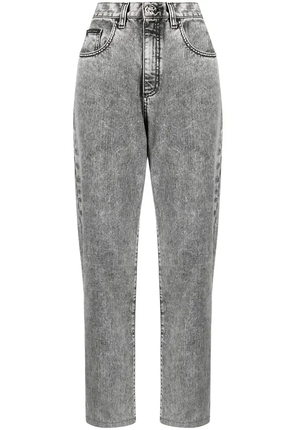 Philipp Plein slitna mamma-fit jeans - Grå