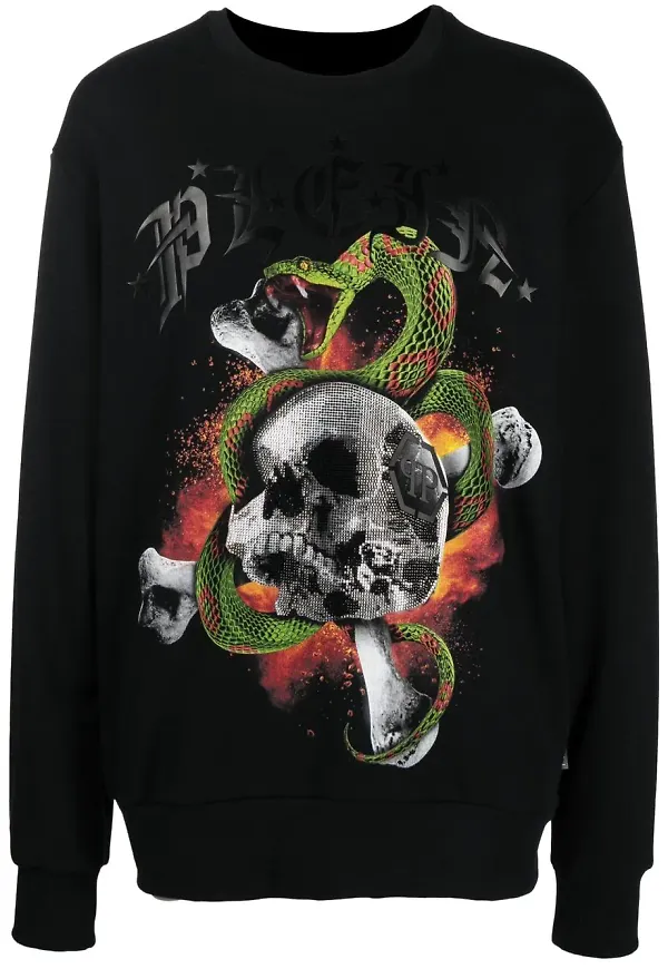 Philipp Plein Snake sweatshirt - Svart