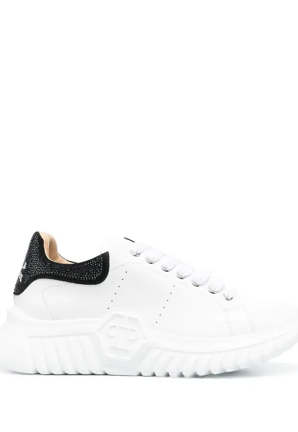 Philipp Plein sneakers med dödskalle - Vit