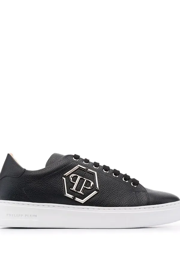 Philipp Plein sneakers med logotypplakett - Svart