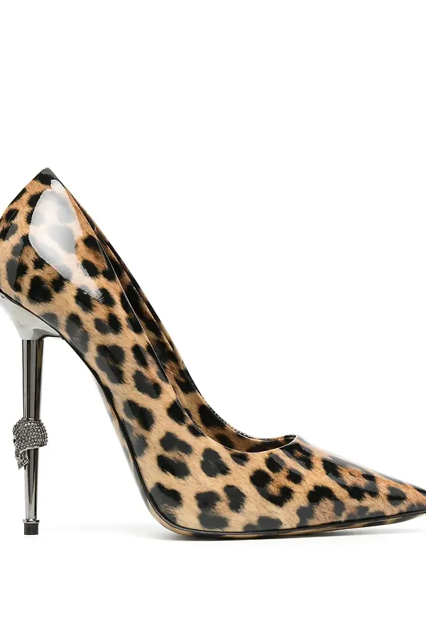 Philipp Plein spetsiga leopardmönstrade pumps - Neutral