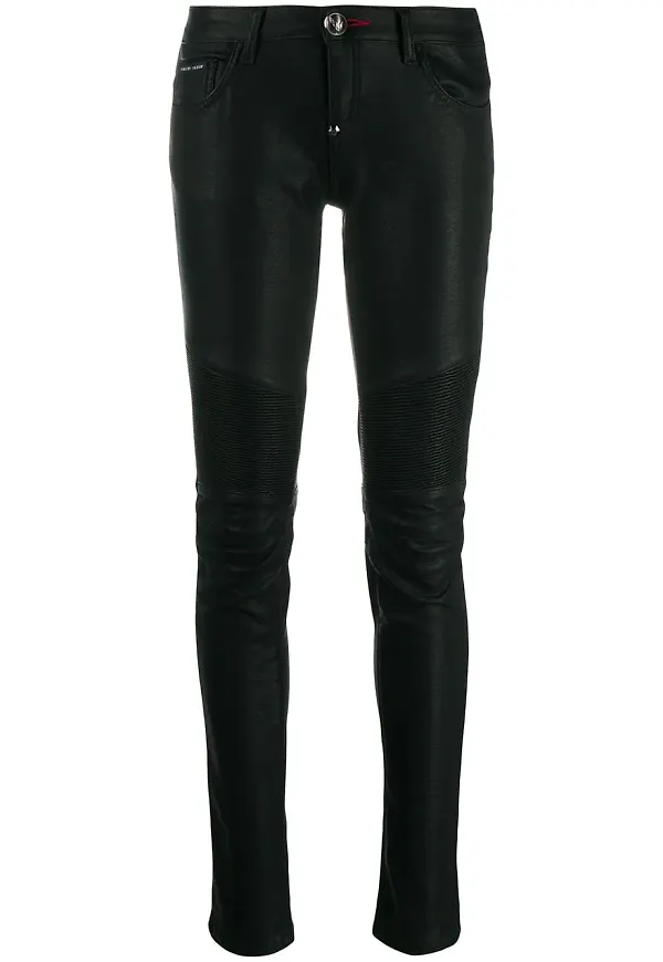 Philipp Plein Statement bikerbyxor - Svart