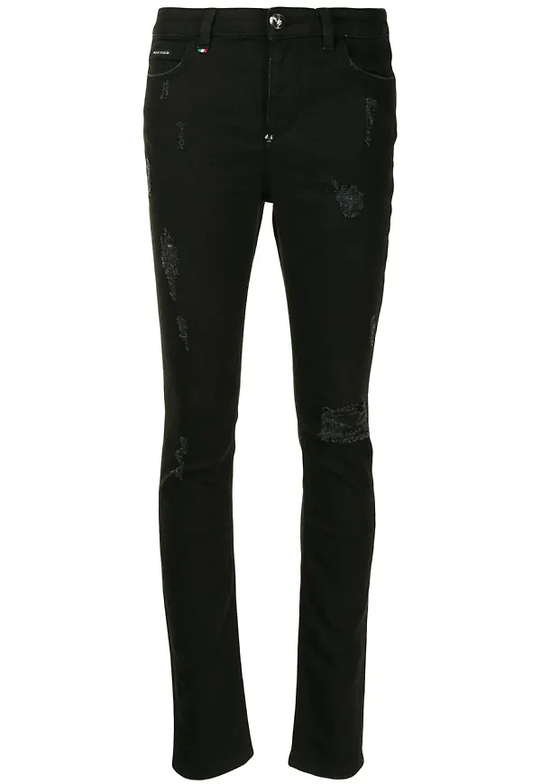 Philipp Plein Statement jeans med smal passform - Svart