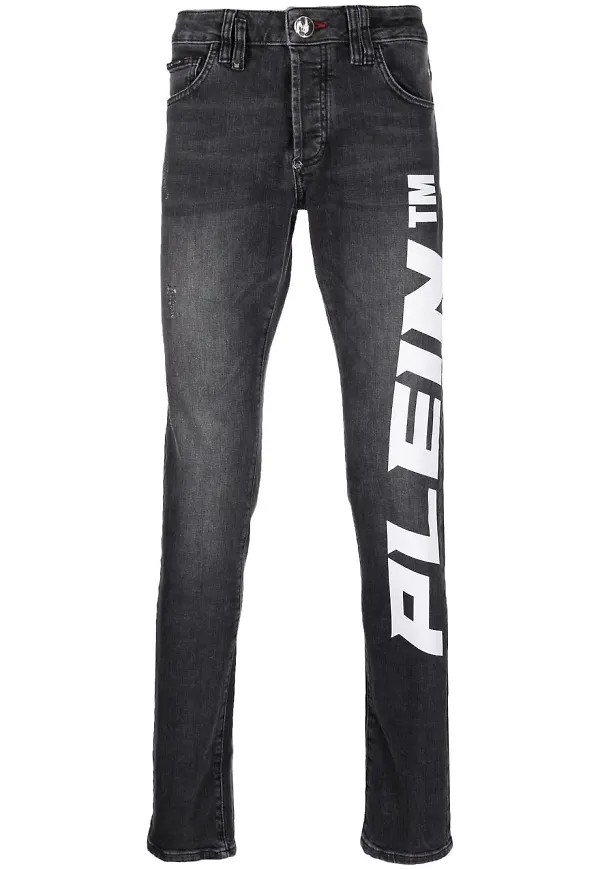 Philipp Plein straight-jeans med logotyp - Grå