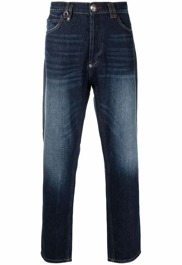 Philipp Plein straight-jeans med morotspassform - Blå