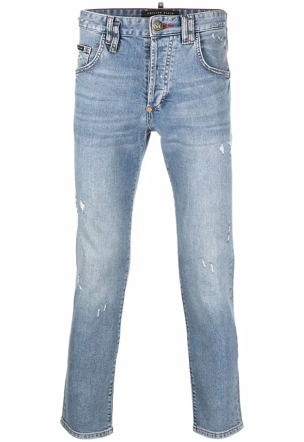 Philipp Plein straight-jeans med slitning - Blå