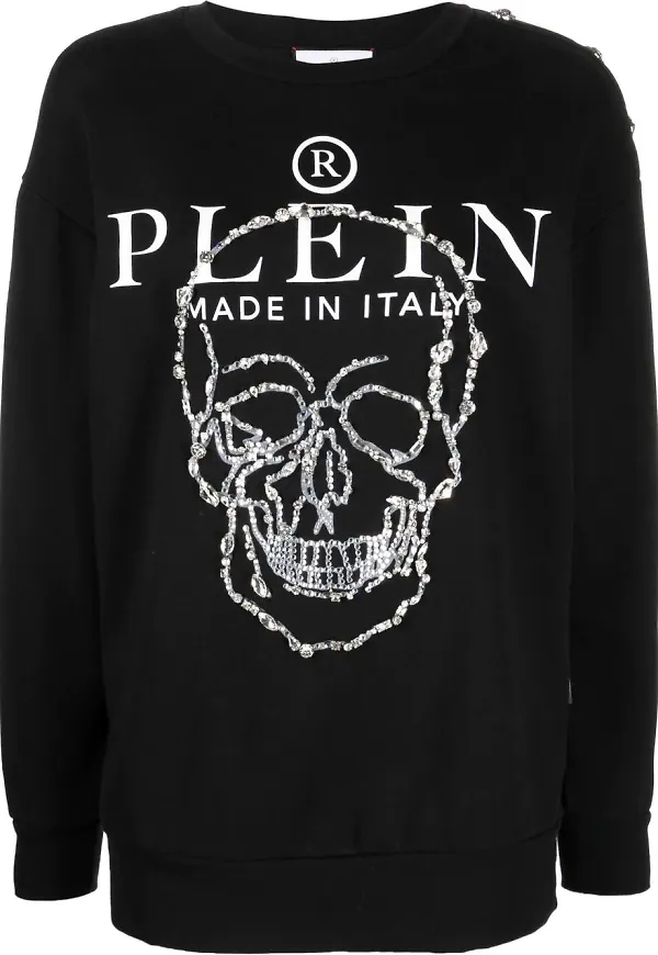 Philipp Plein strassprydd tröja - Svart