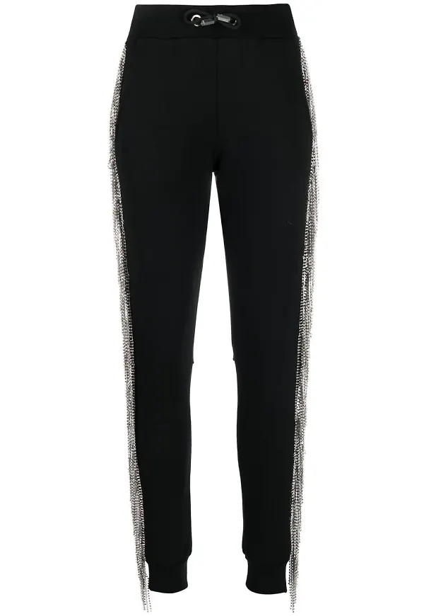 Philipp Plein strassprydda joggingbyxor - Svart