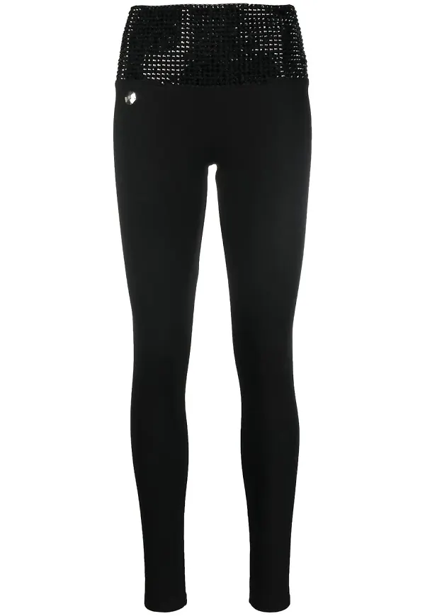 Philipp Plein strassprydda leggings - Svart